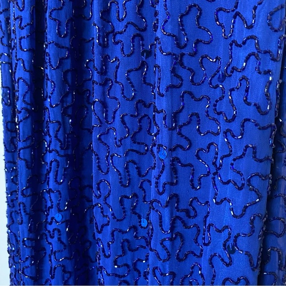 Blue beaded Cache formal dress size small - Picture 7 of 11